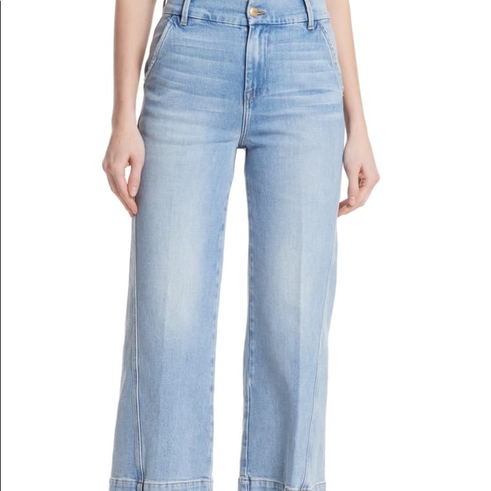 Frame Twisted  Seam Crop Wide Leg Pants 27